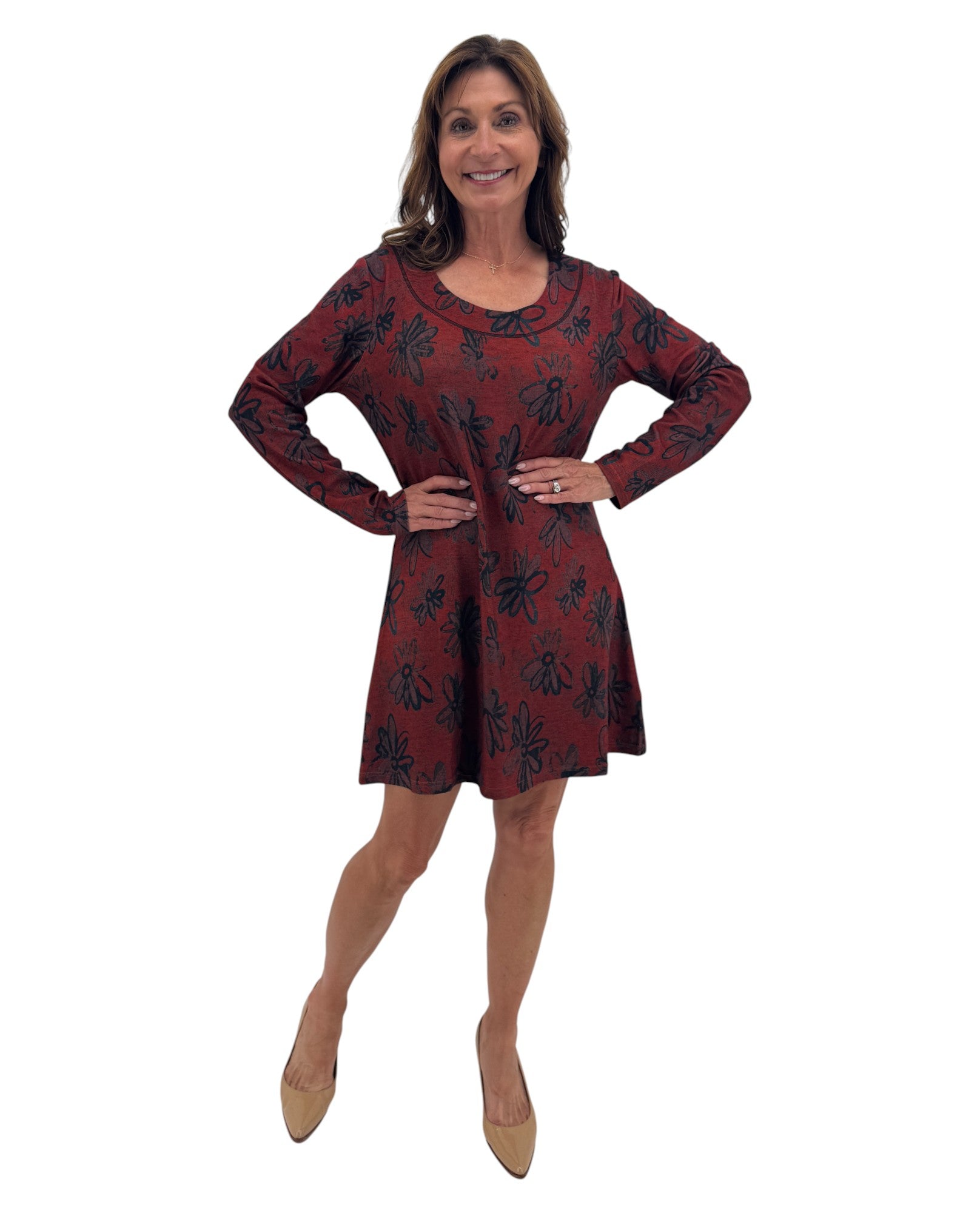 RADZOLI TH22588 SCOOP NCK BLUMENKLEID